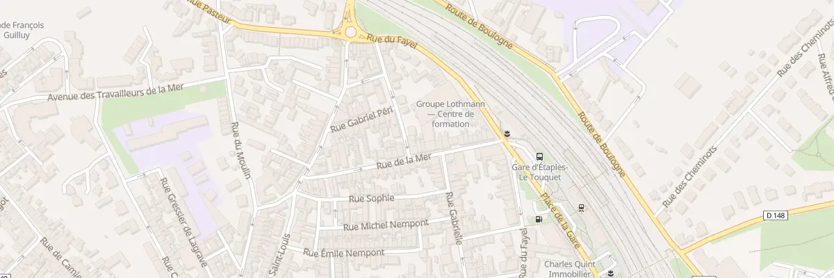 Plan du 2 Rue Huguet à Étaples
