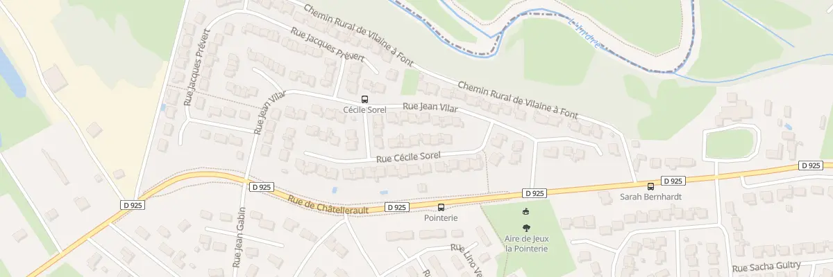 Plan du 8 Rue Cécile Sorel à Châteauroux