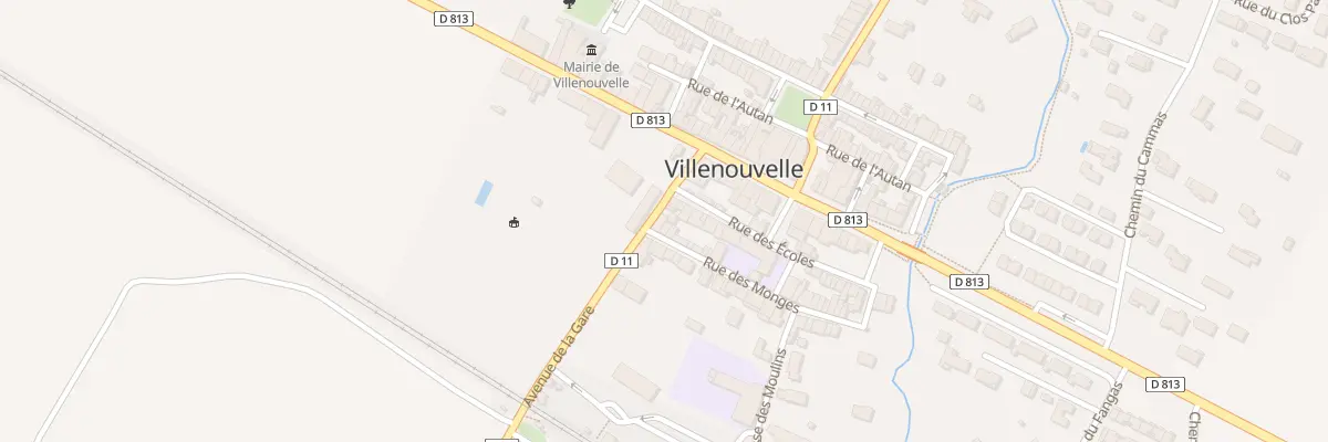 Plan du 2 Av de la Gare à Villenouvelle
