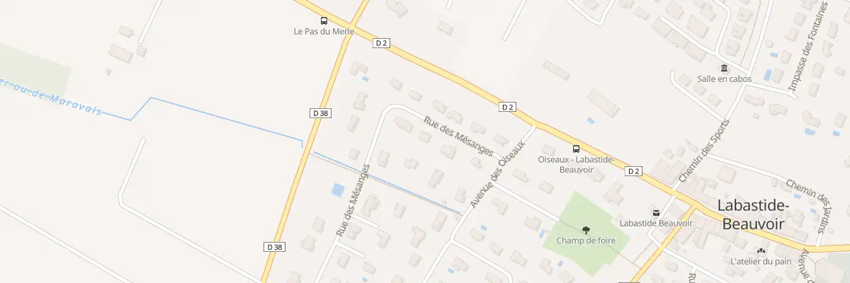 Plan du 2 Rue des Mésanges à Labastide-Beauvoir