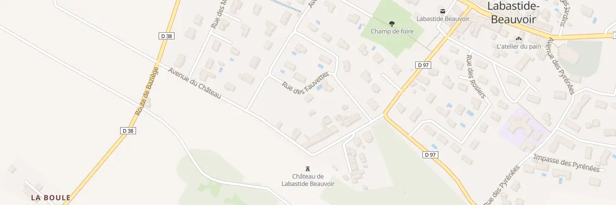 Plan de la Rue des Fauvettes à Labastide-Beauvoir