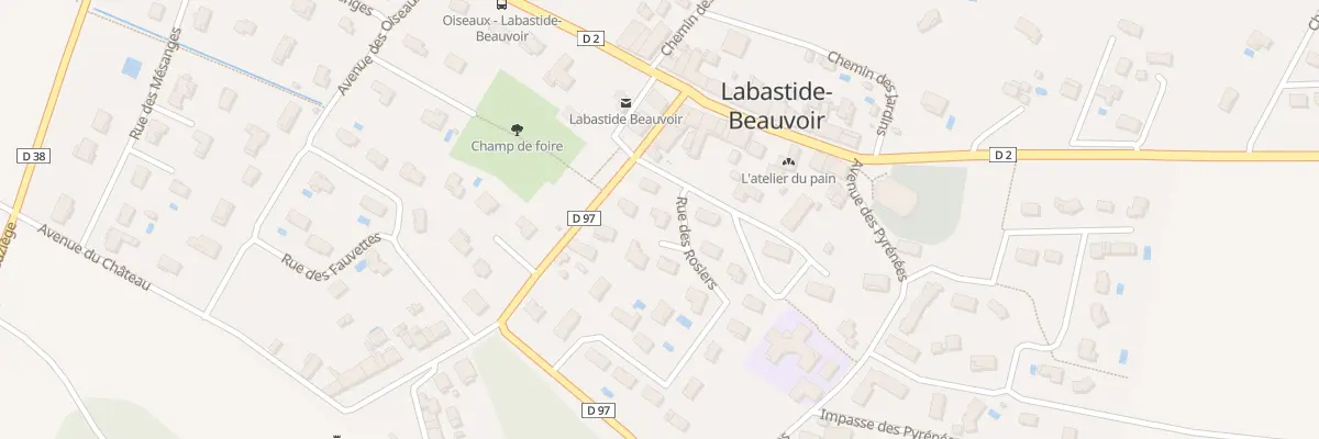 Plan du 2 Rue des Rosiers à Labastide-Beauvoir