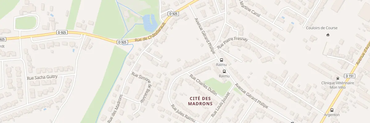 Plan du 16 Rue Raimu à Châteauroux
