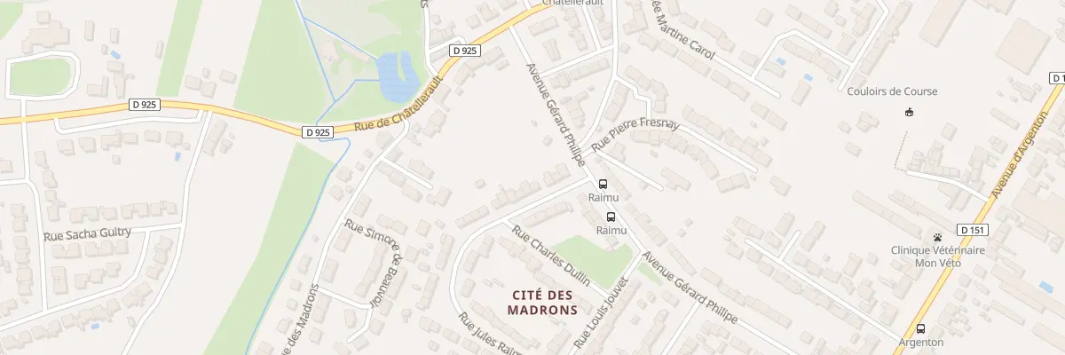 Plan du 8 Rue Raimu à Châteauroux