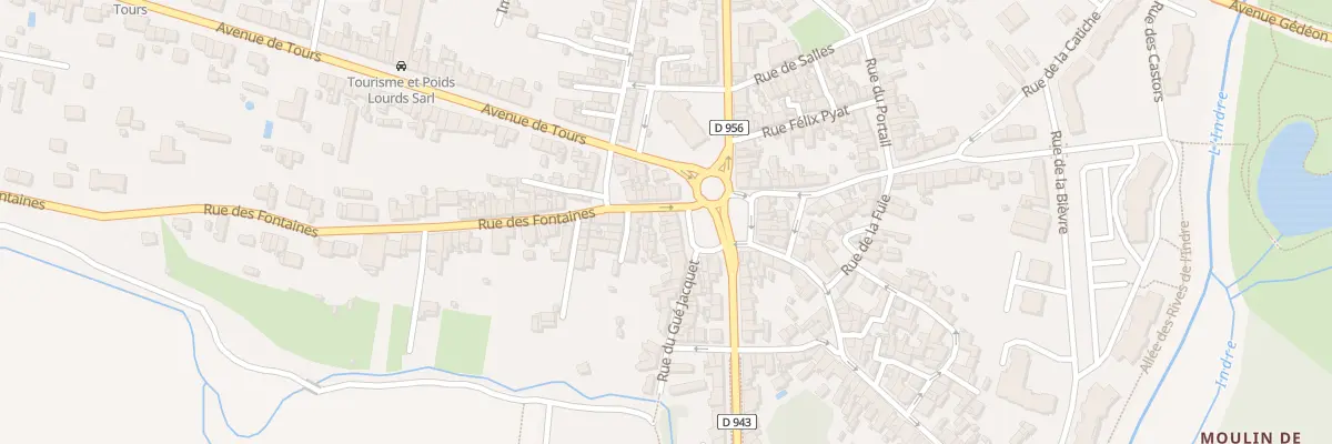 Plan du 1 Rue des Fontaines à Châteauroux