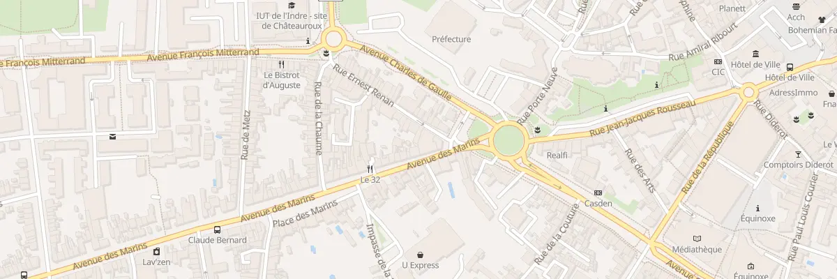 Plan du 1 Rue Ernest Renan à Châteauroux