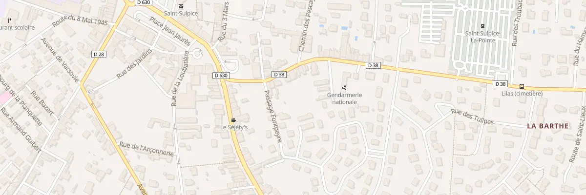Plan du 8 Fg de Plaisance à Saint-Sulpice-la-Pointe