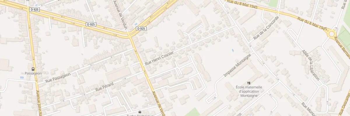 Plan du 14 Rue Henri Cosnier à Châteauroux