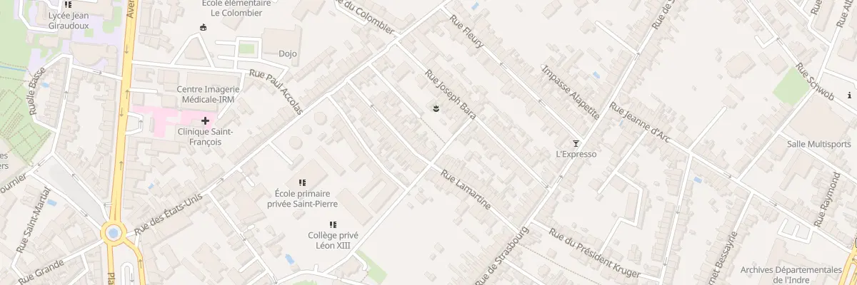 Plan du 25 Rue Lamartine à Châteauroux