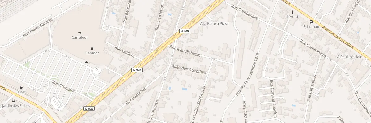 Plan du 8 Rue Jean Richepin à Châteauroux