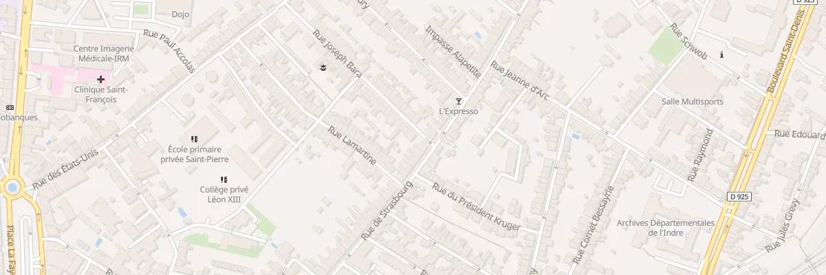 Plan du 5 Rue Joseph Bara à Châteauroux