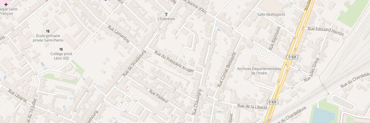Plan du 21 Rue du Président Kruger à Châteauroux