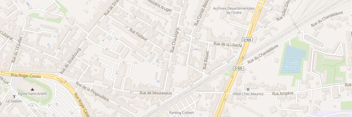 Plan du 30 Rue Chauvigny à Châteauroux