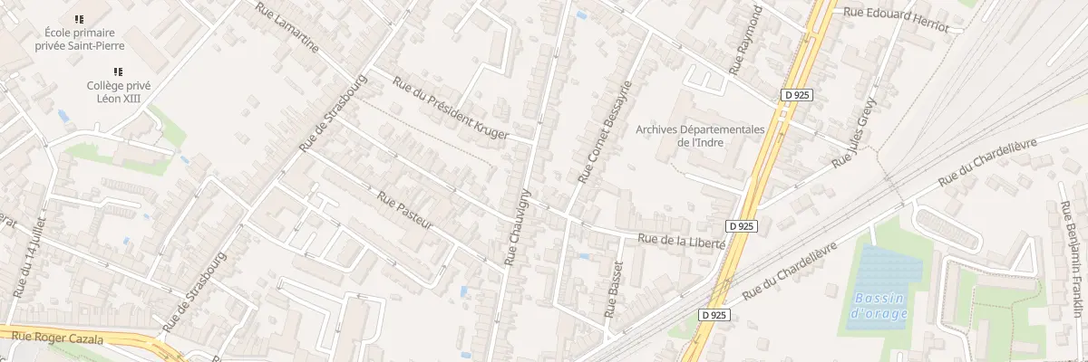 Plan du 52T Rue Chauvigny à Châteauroux