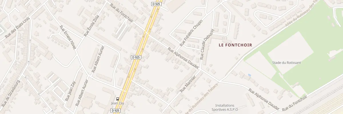 Plan du 22 Rue Alphonse Daudet à Châteauroux