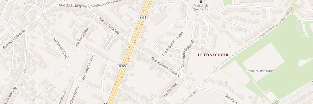 Plan du 17 Rue Alphonse Daudet à Châteauroux