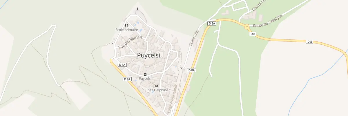 Plan du 7 Rue de le Porte de l’Irissou à Puycelsi