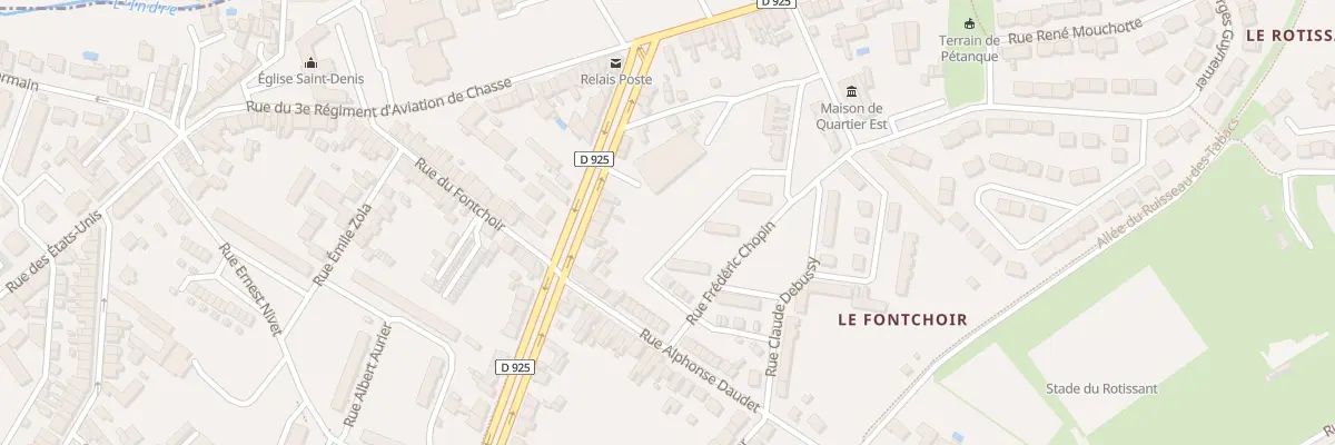 Plan du 3 Rue Alphonse Daudet à Châteauroux
