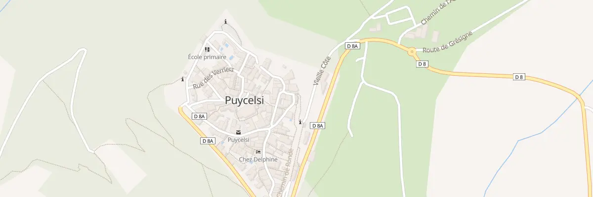 Plan du 8 Rue de le Porte de l’Irissou à Puycelsi