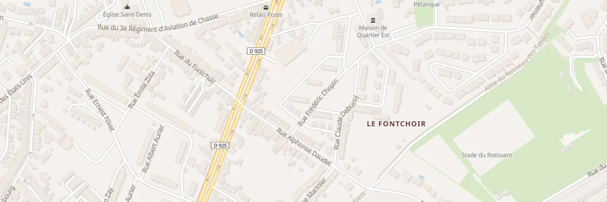Plan du 3 Rue Frédéric Chopin à Châteauroux
