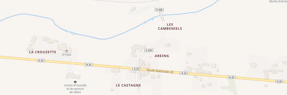 Plan du 70 Areing à Vèbre