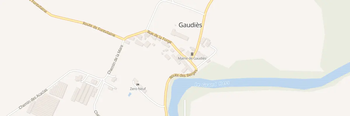Plan du 28 Gaudies-village à Gaudiès