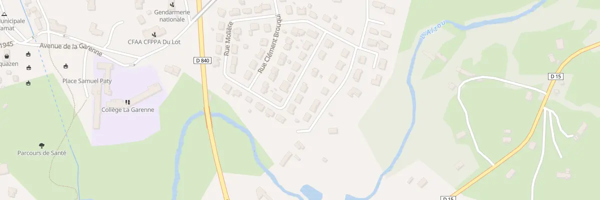 Plan du 100 Rue Pierre et Marie Curie à Gramat