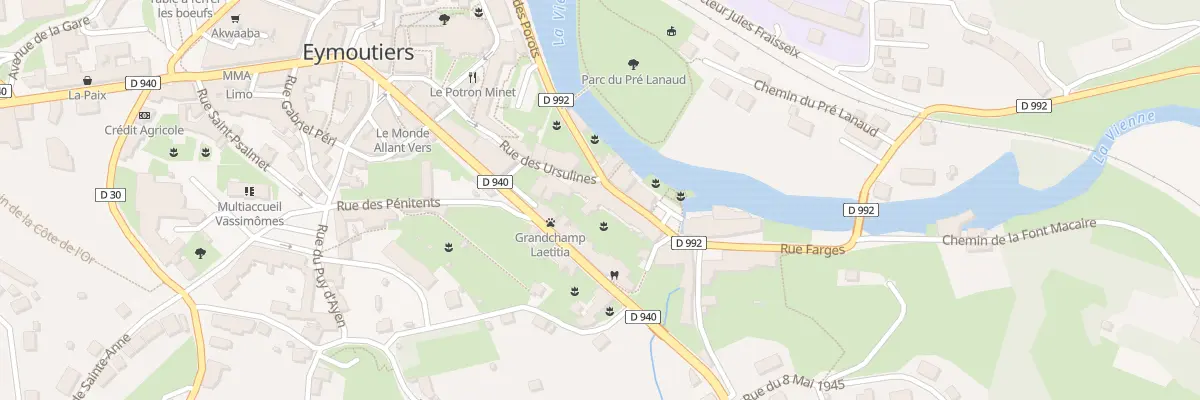 Plan du 2 Rue Farges à Eymoutiers