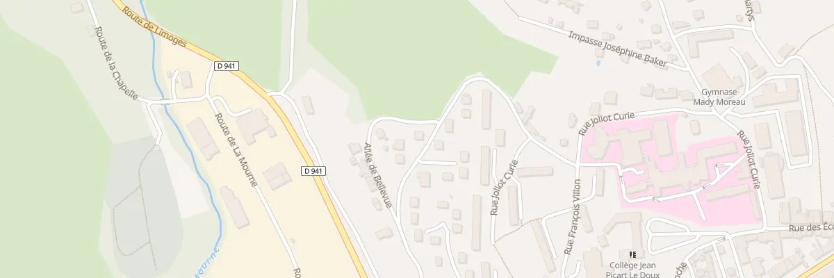 Plan du 2 Rue Maurice Rollinat à Bourganeuf