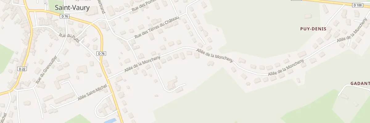 Plan du 22 All de la Moncheny à Saint-Vaury