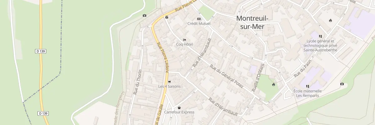 Plan de la Rue d’Hérambault à Montreuil-sur-Mer