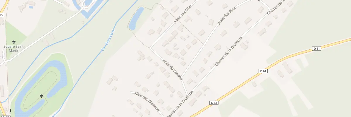 Plan du 90 All du Cosson à Ligny-le-Ribault
