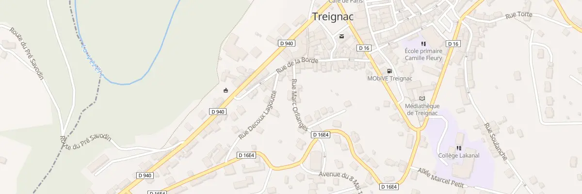 Plan du 8 Rue Marc Orlianges à Treignac