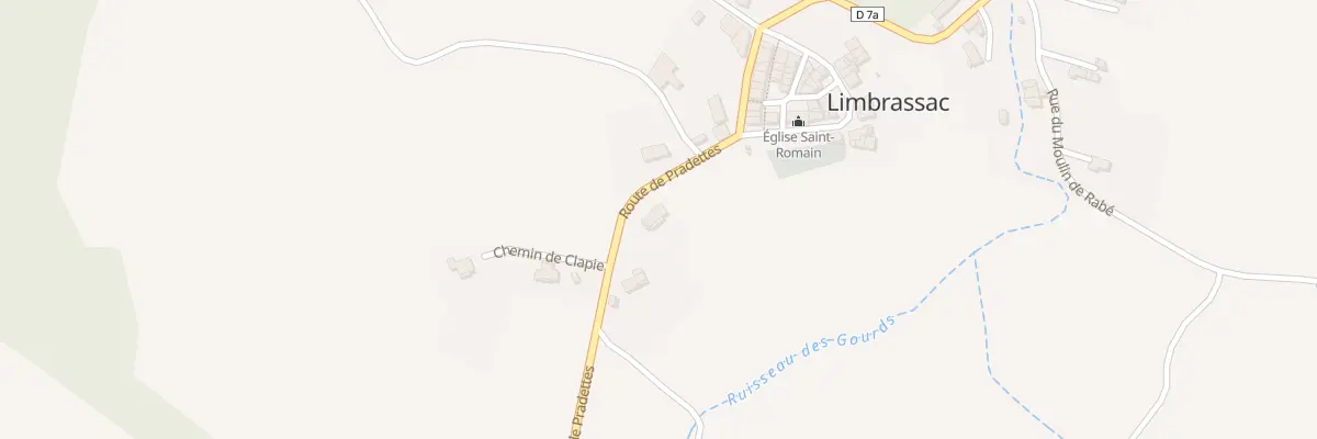 Plan du 83 Rte des Pradettes à Limbrassac