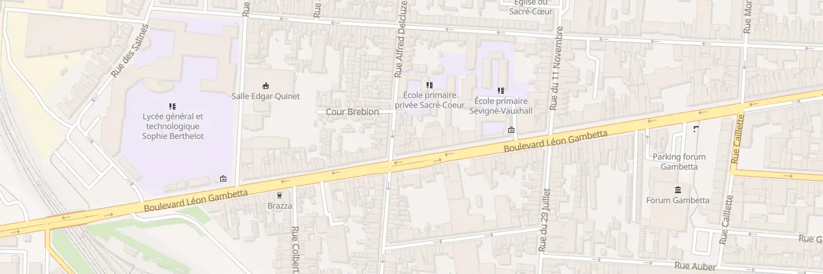 Plan du 160 Bd Gambetta à Calais