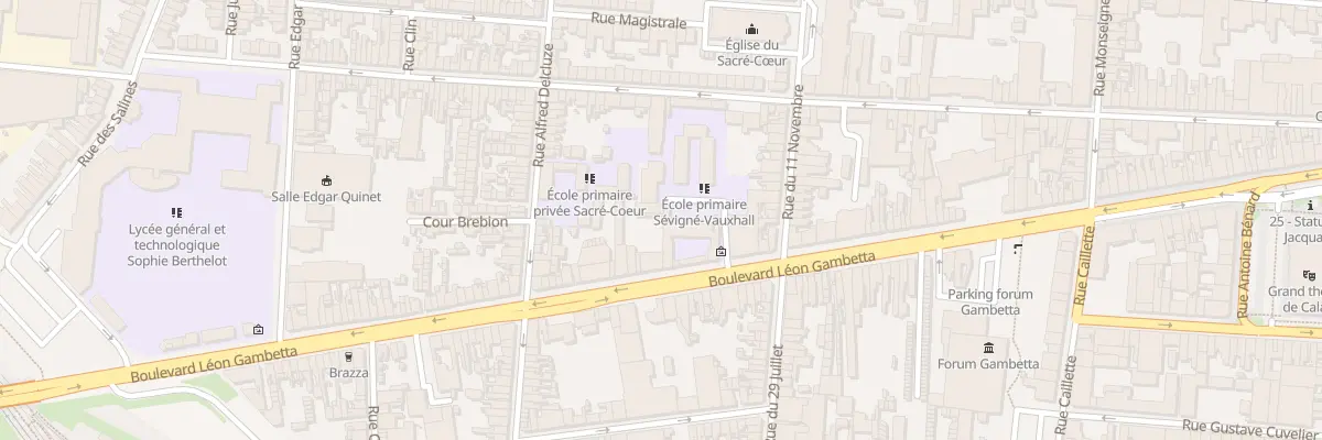 Plan du 142 Bd Gambetta à Calais