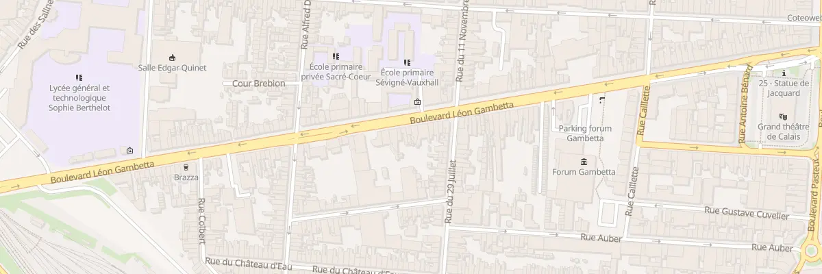 Plan du 87 Bd Gambetta à Calais