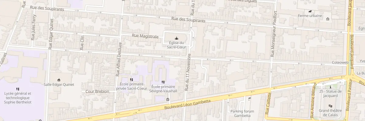 Plan du 87 Rue du Vauxhall à Calais