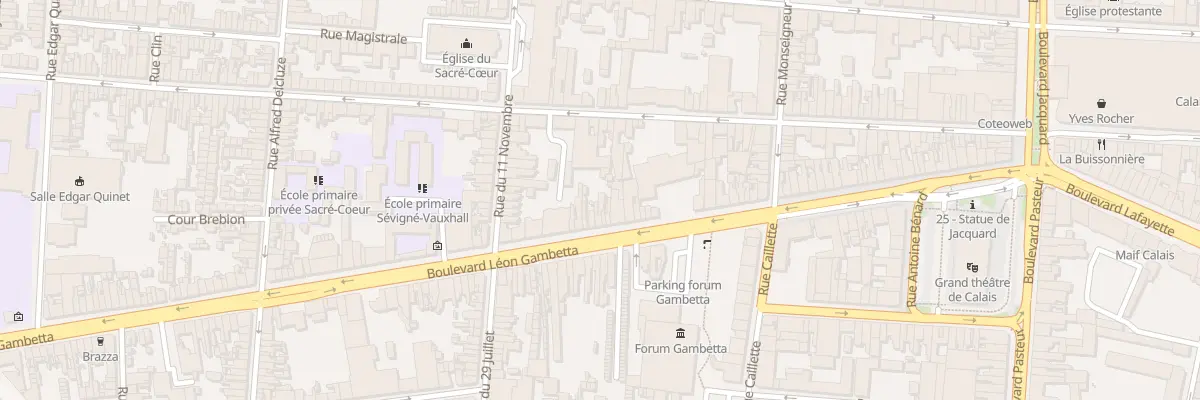 Plan du 98 Bd Gambetta à Calais