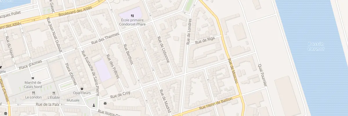 Plan du 12 Rue de Lisbonne à Calais