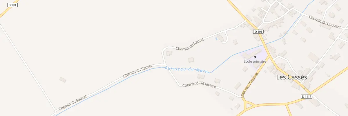 Plan du Sauzel aux Cassés