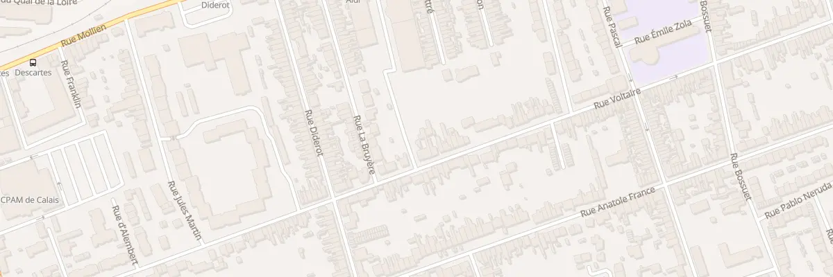 Plan de la Rue Voltaire à Calais