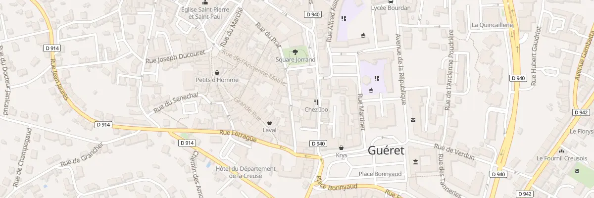 Plan du 9 Rue du Prat à Guéret