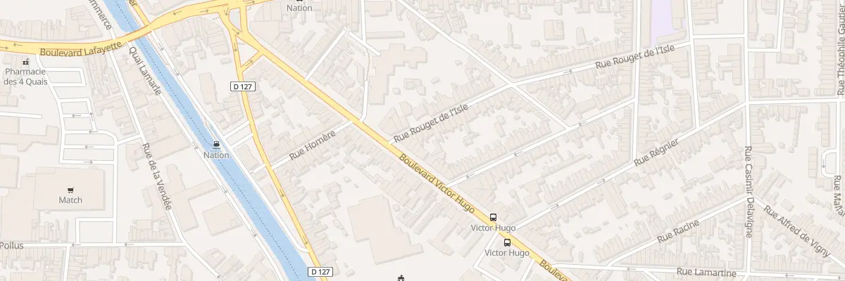 Plan du 6 Rue Rouget de l’Isle à Calais