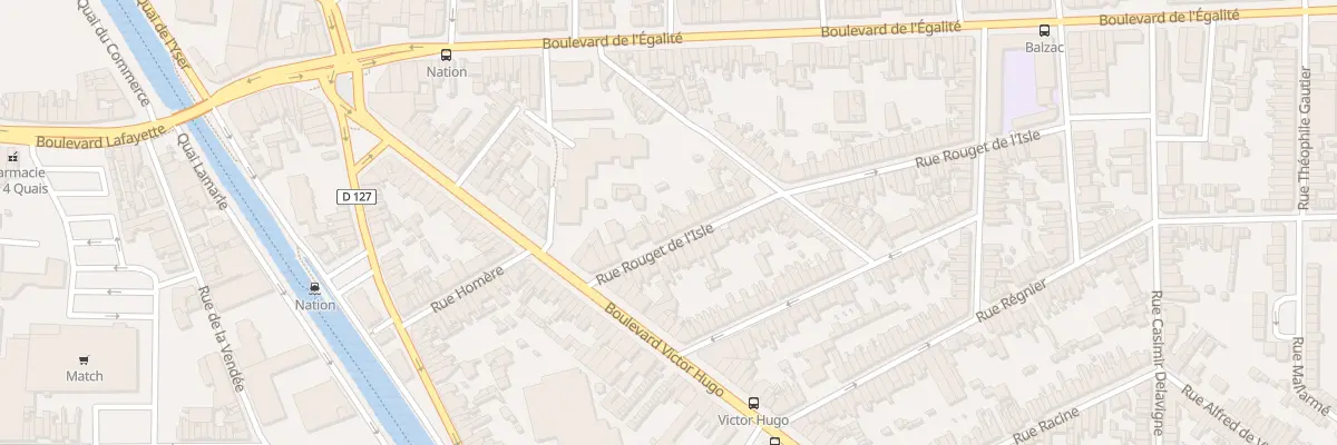 Plan du 21 Rue Rouget de l’Isle à Calais