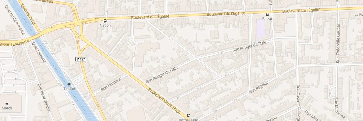 Plan du 33 Rue Rouget de l’Isle à Calais