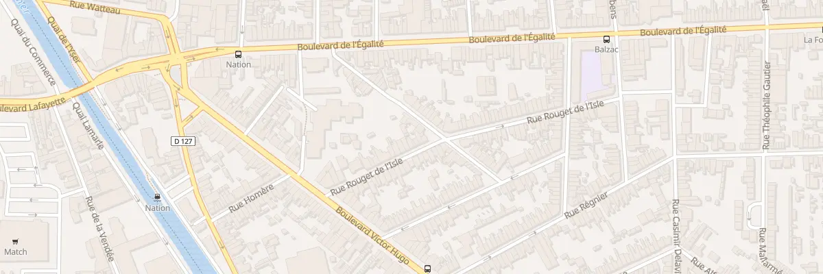 Plan du 35 Rue Rouget de l’Isle à Calais