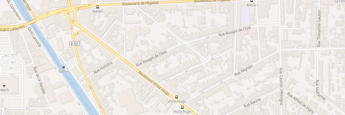 Plan du 30 Rue Rouget de l’Isle à Calais
