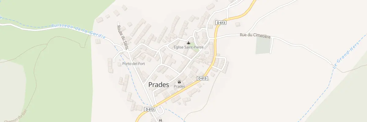 Plan du 64 Prades Village à Prades