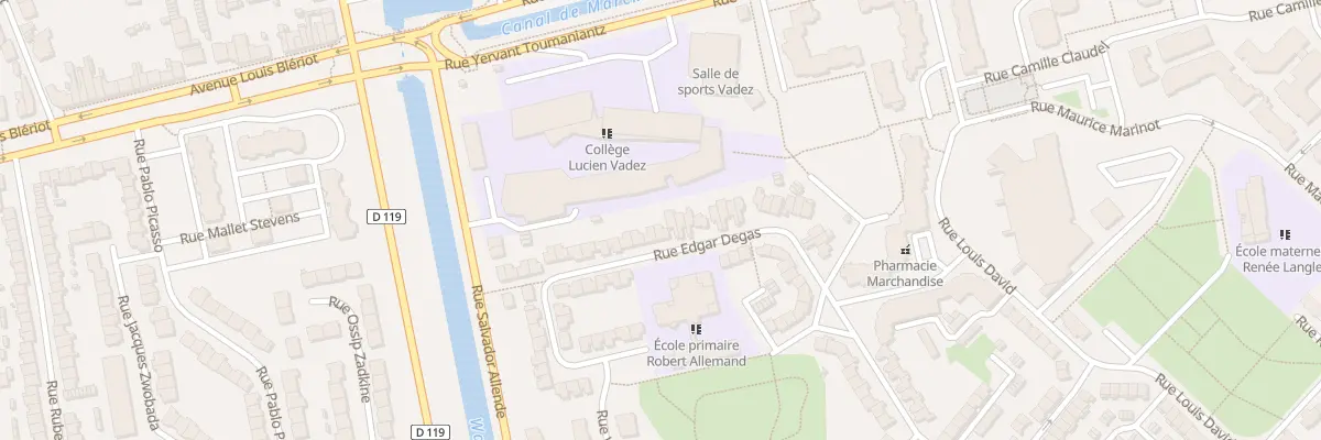 Plan du 250 Rue Edgar Degas à Calais